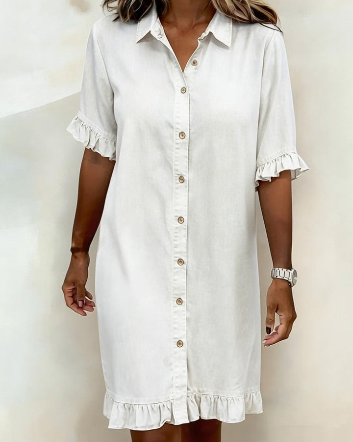 Denim Charme – Robe en Denim Boutonnée