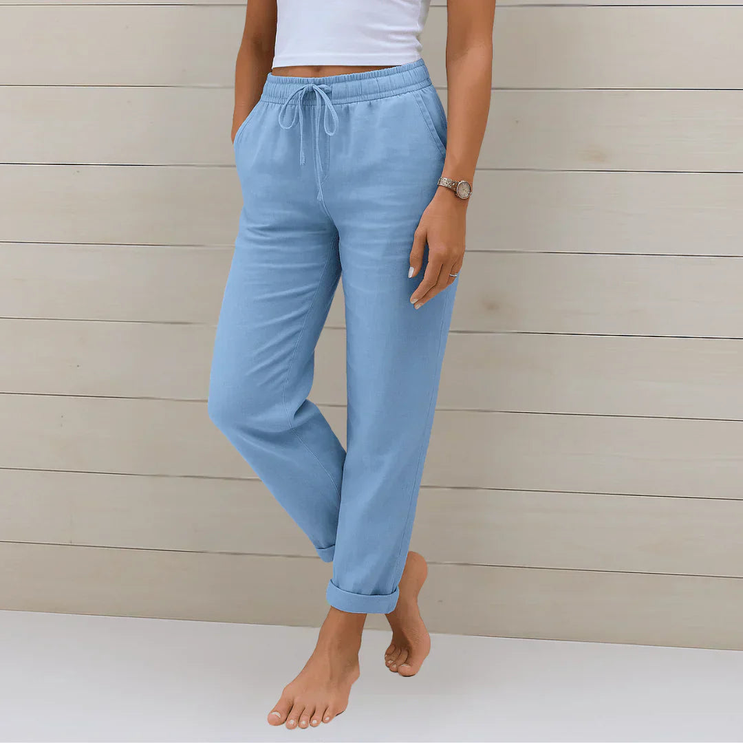 Brise – Pantalon Stretch en Mélange de Lin