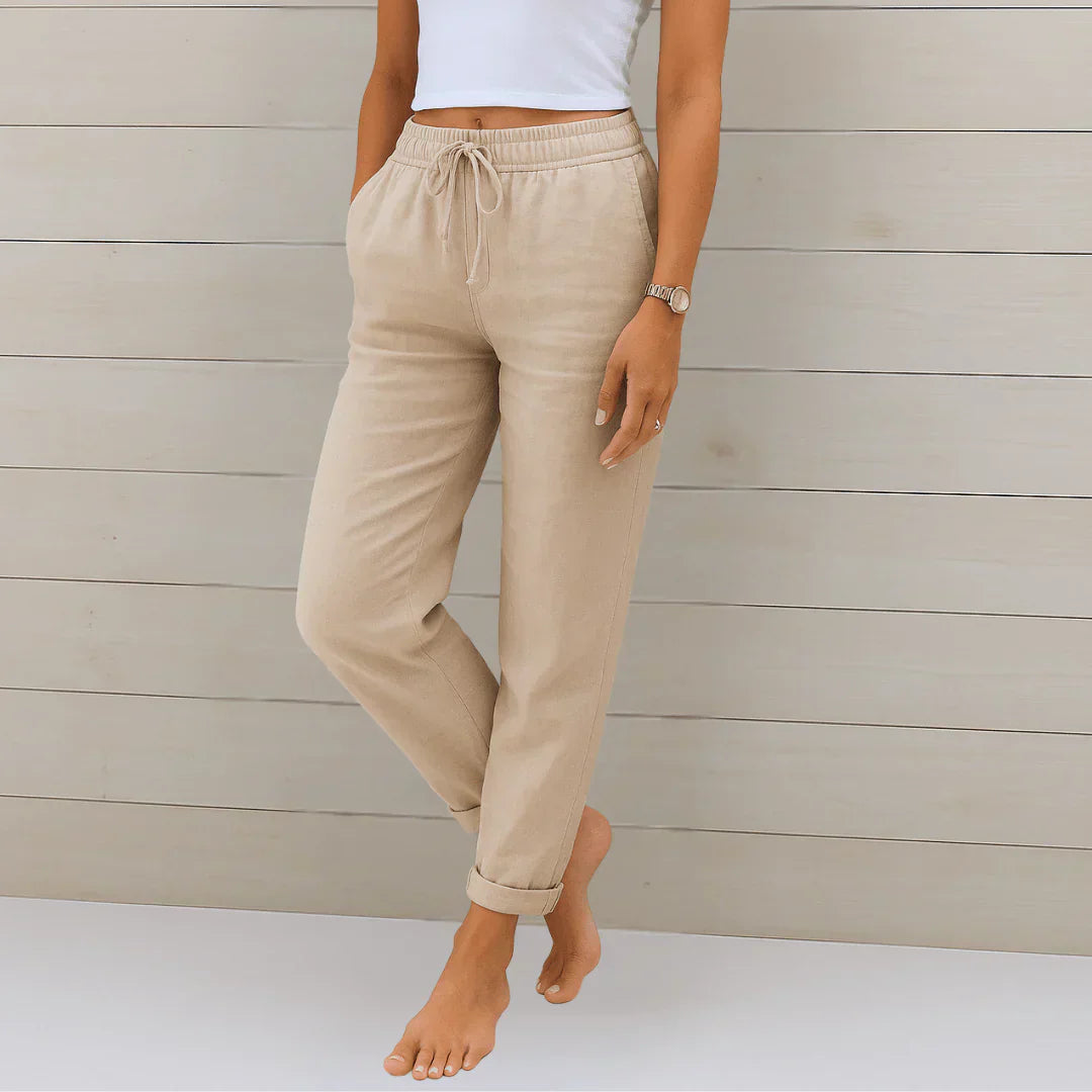 Brise – Pantalon Stretch en Mélange de Lin