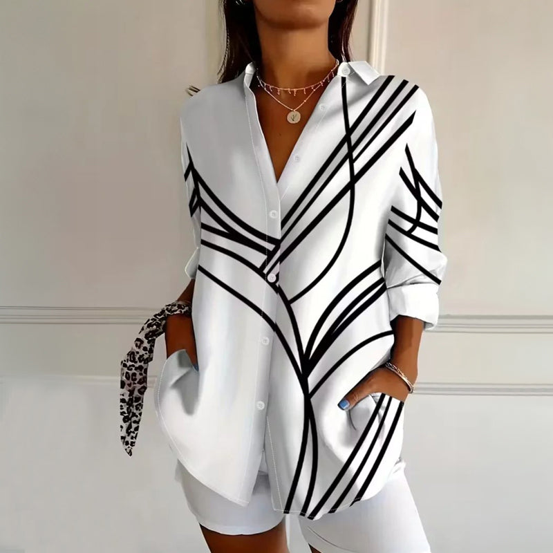 Imprimé Boutonné – Blouse Boutonnée Imprimée