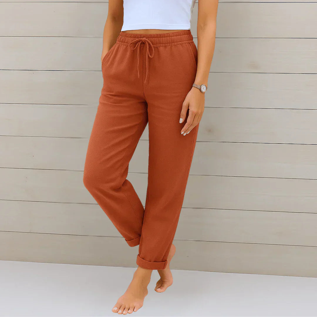 Brise – Pantalon Stretch en Mélange de Lin
