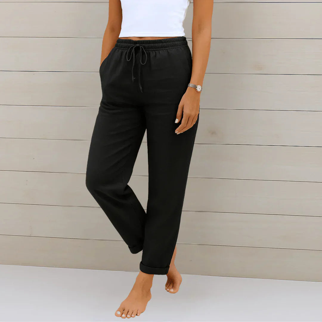 Brise – Pantalon Stretch en Mélange de Lin
