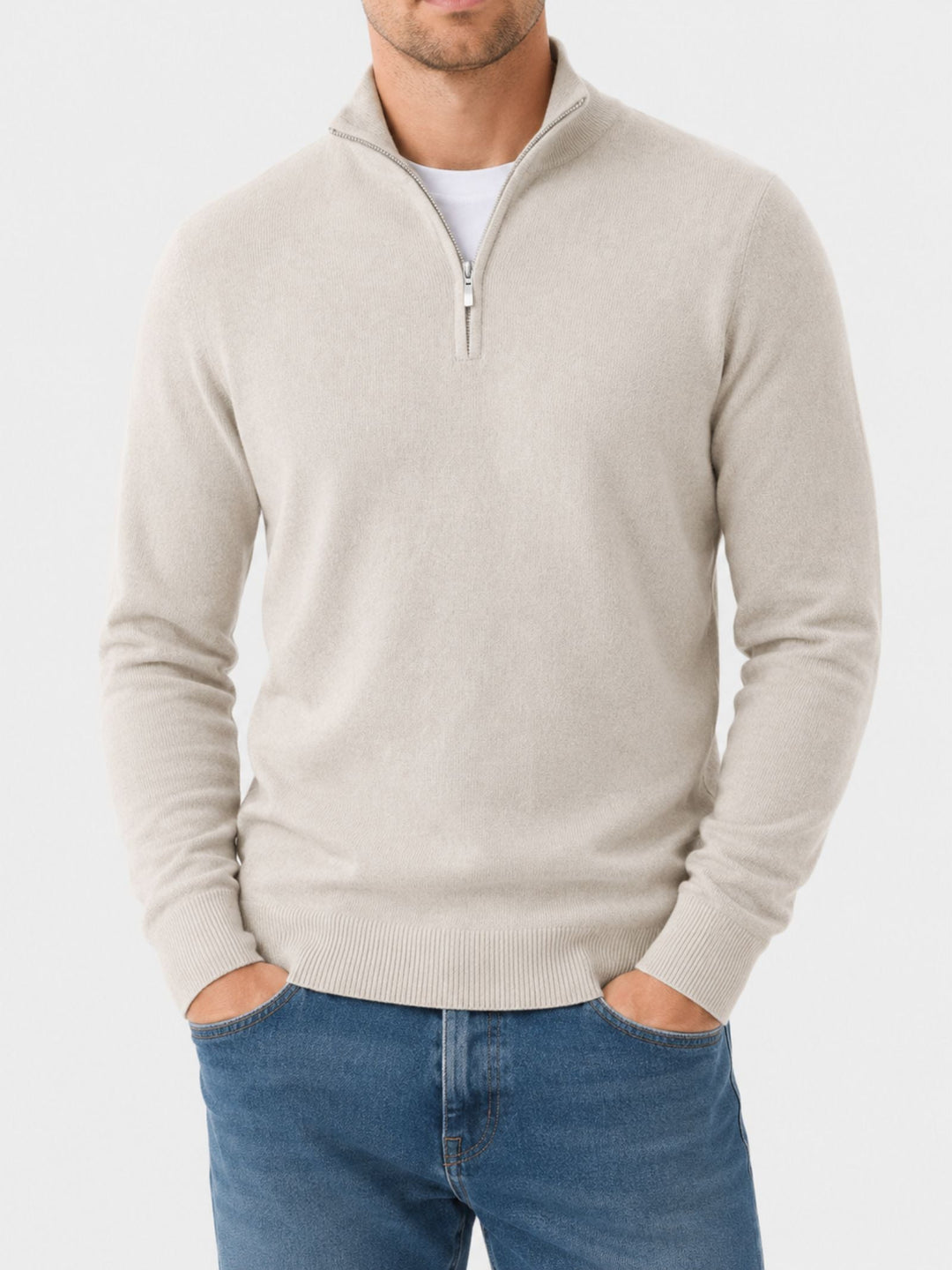 Hugo – Pull Col V Zippé pour Homme