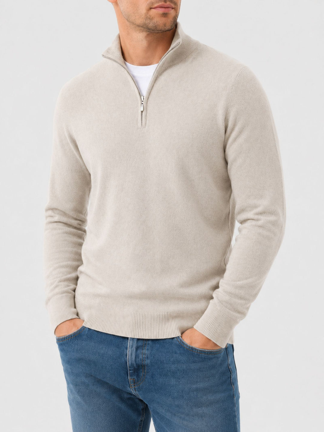 Hugo – Pull Col V Zippé pour Homme