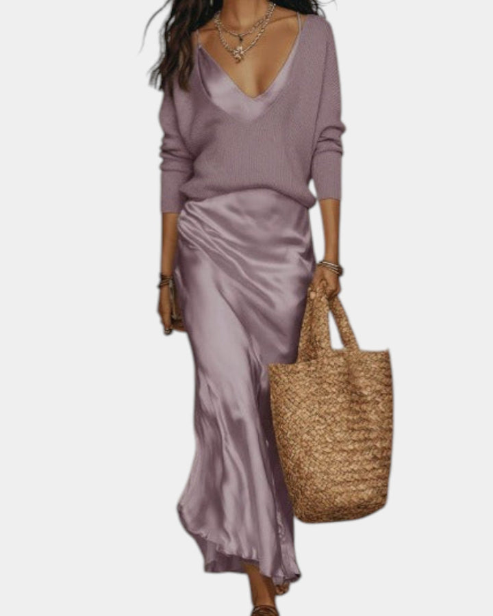 Satin Chemisier – Robe Satin Effet Chemisier