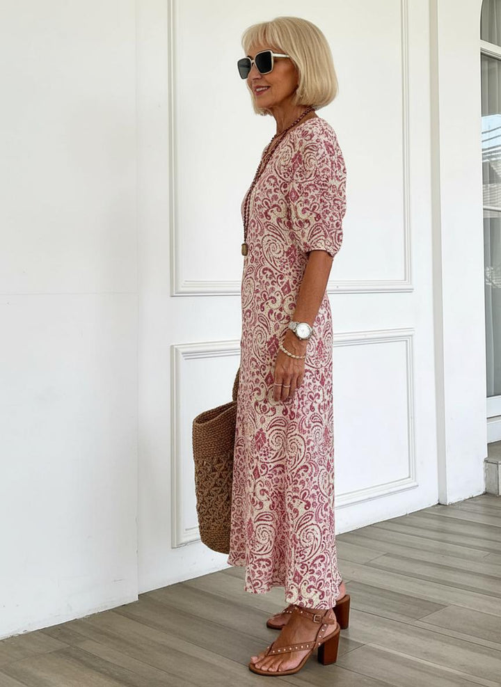 Boho Rose – Maxi-Robe Bohème