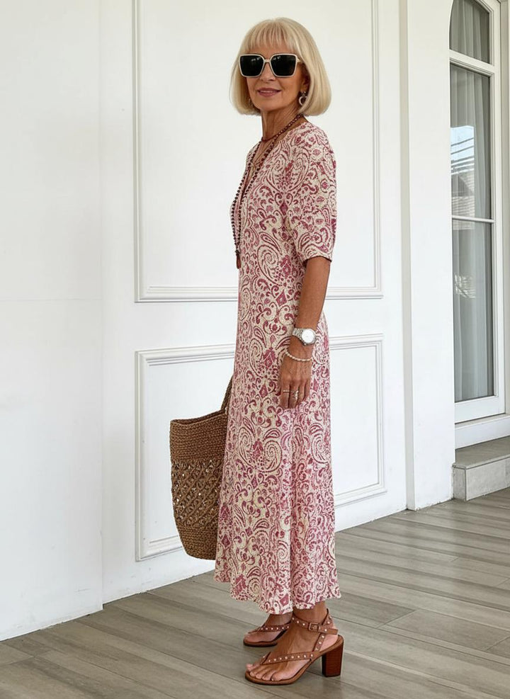 Boho Rose – Maxi-Robe Bohème