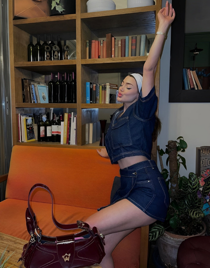 Elara – Ensemble Denim Deux Pièces Top et Jupe