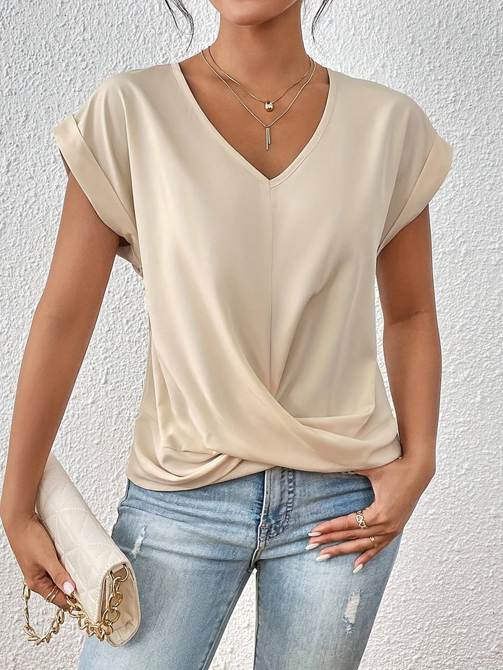 Adèle – T-Shirt Col V Élégant