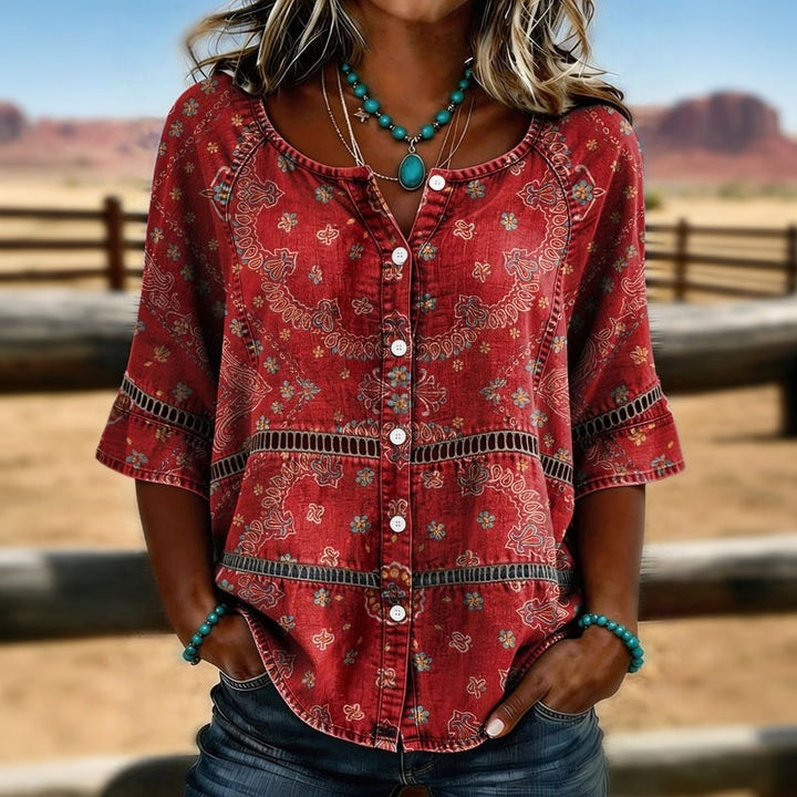 Motif Ethnique – Blouse Classique à Motif Ethnique