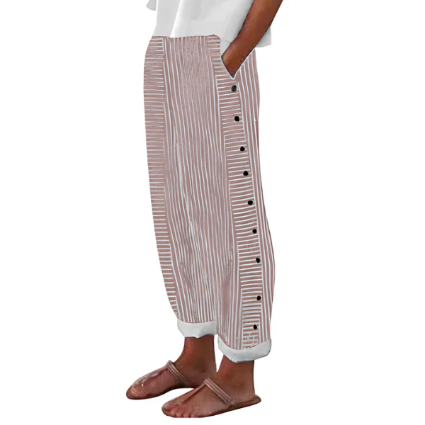 Rayures Souples – Pantalon Rayé Fluide