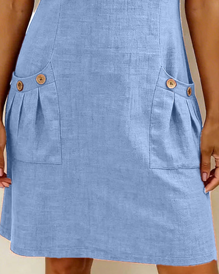 A-Ligne Zippée – Robe Trapèze à Fermeture Éclair