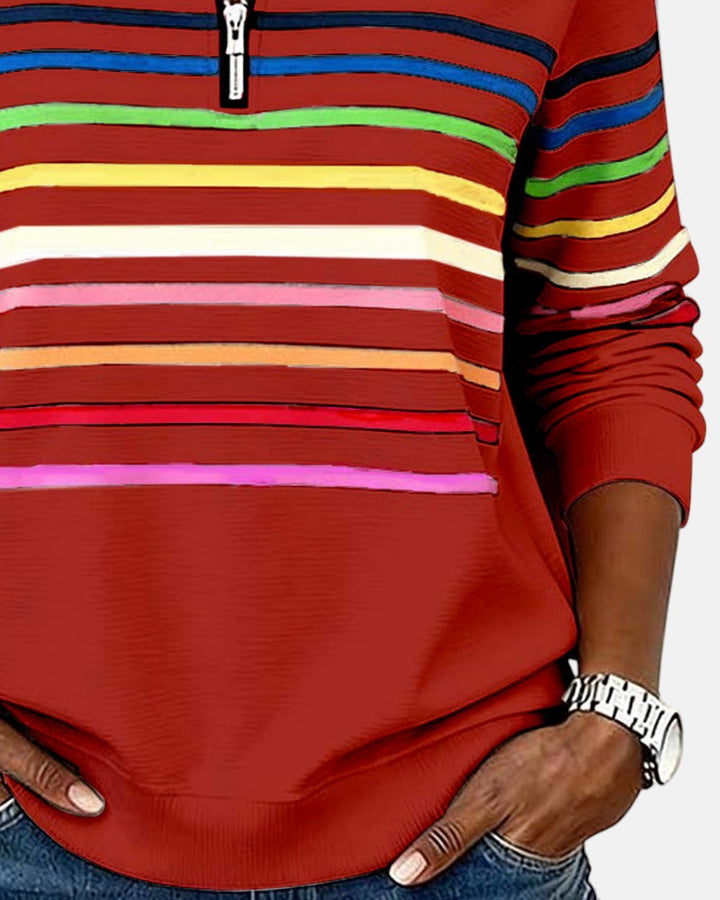 Rayures Zip – Pull Rayé à Fermeture Éclair