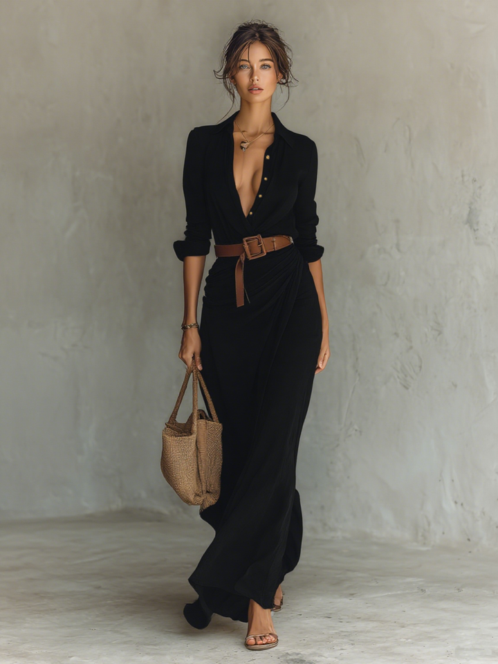 Maxi Ceinturée – Maxi-Robe à Ceinture
