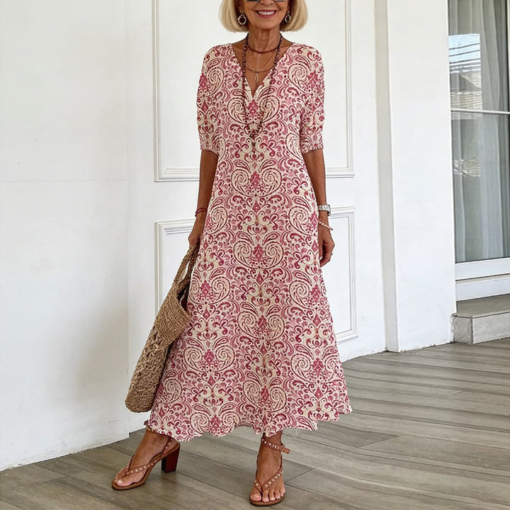 Boho Rose – Maxi-Robe Bohème