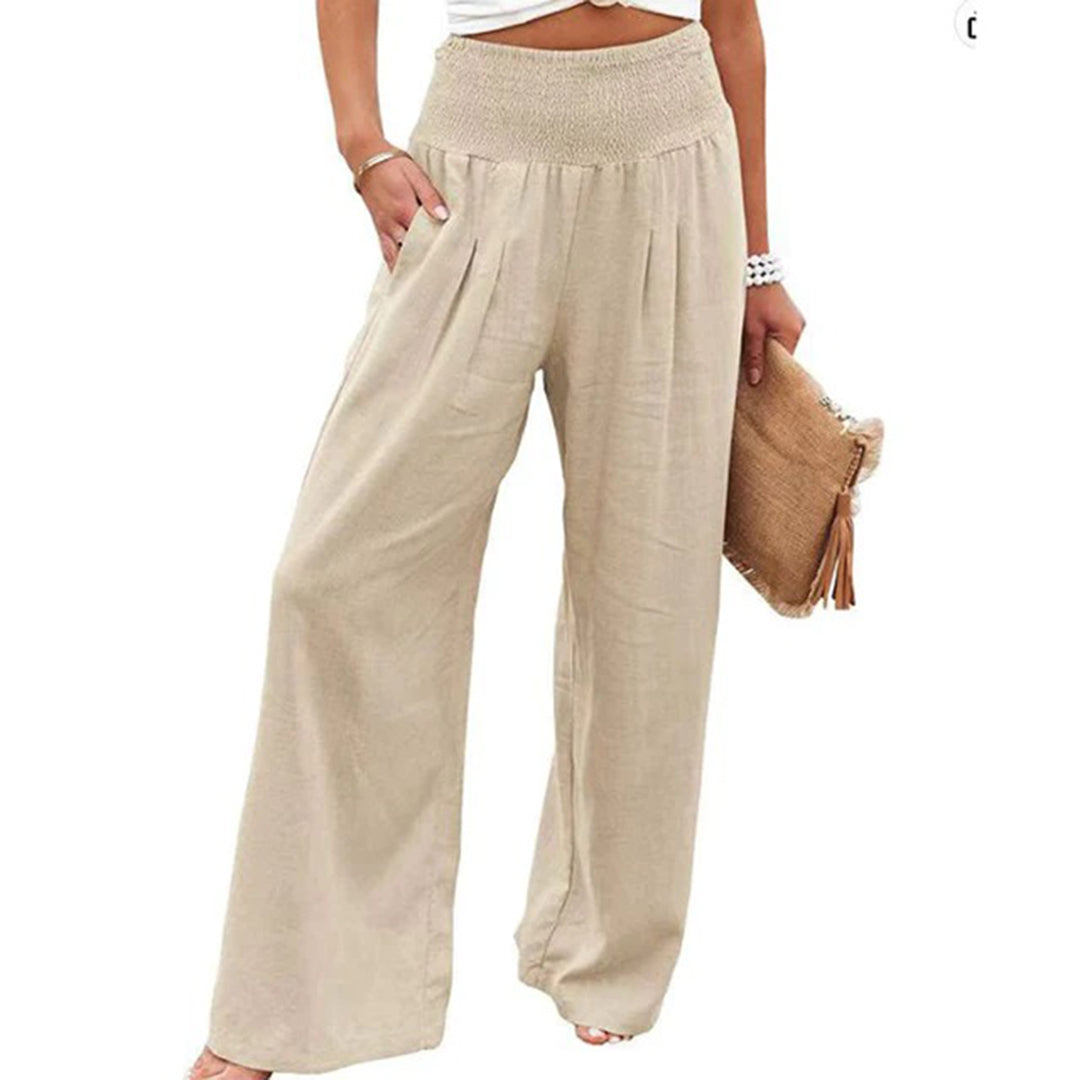 Léa – Pantalon en Lin Élastique, Liberté de Mouvement