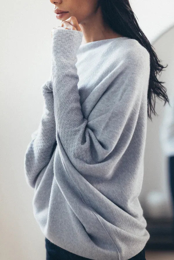 Indie – Pull Oversized Col Bateau en Maille Ultra-Douce