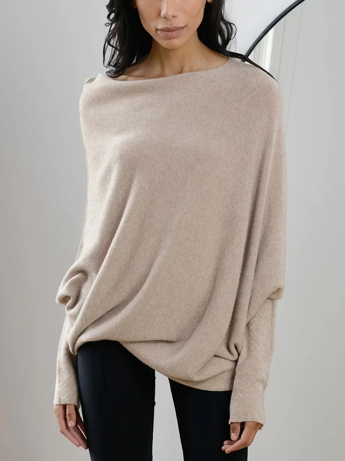 Indie – Pull Oversized Col Bateau en Maille Ultra-Douce