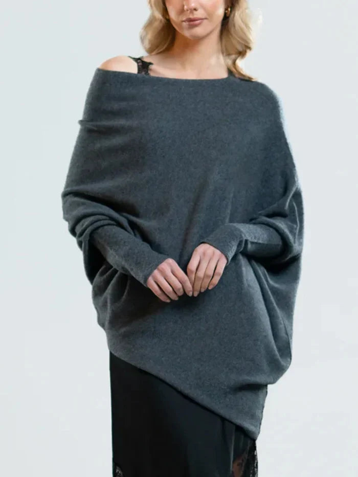 Indie – Pull Oversized Col Bateau en Maille Ultra-Douce