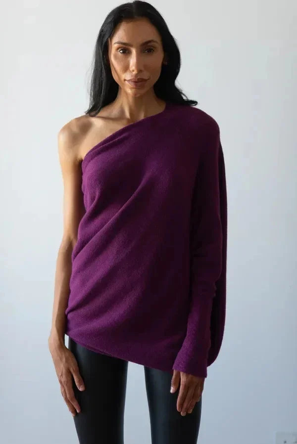 Indie – Pull Oversized Col Bateau en Maille Ultra-Douce