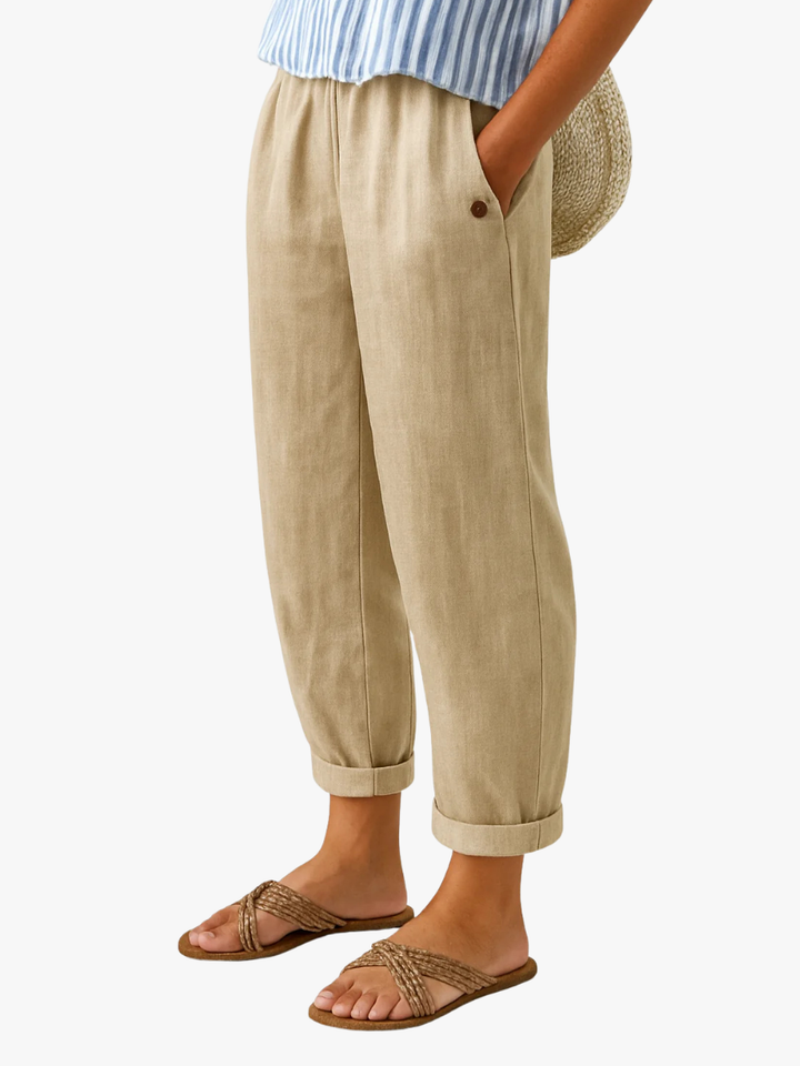 Effilé – Pantalon Fuselé en Mélange de Lin