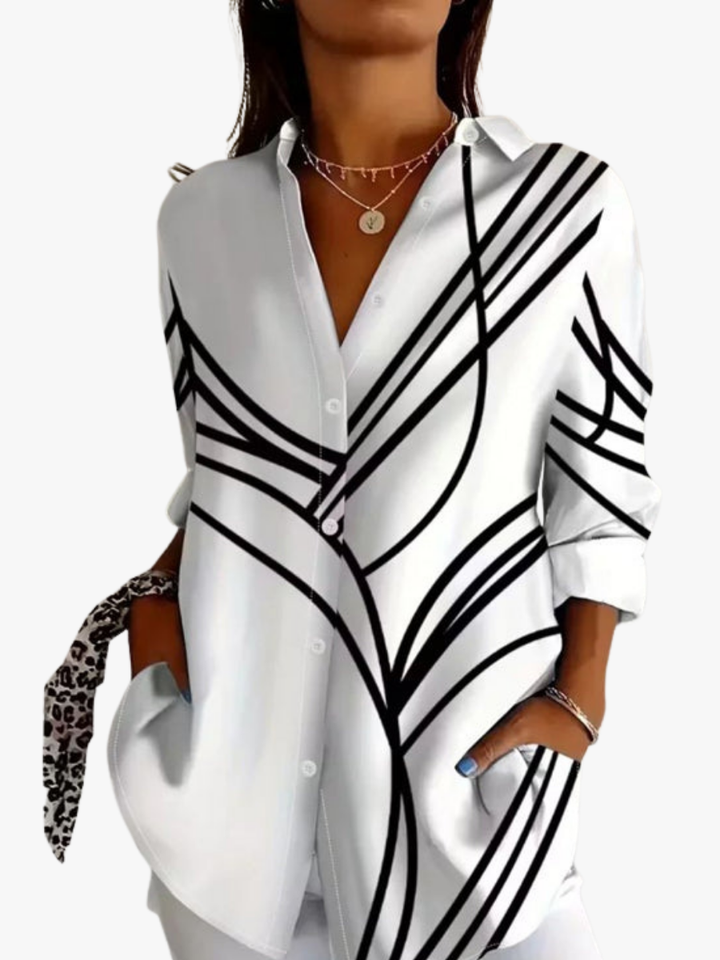 Imprimé Boutonné – Blouse Boutonnée Imprimée