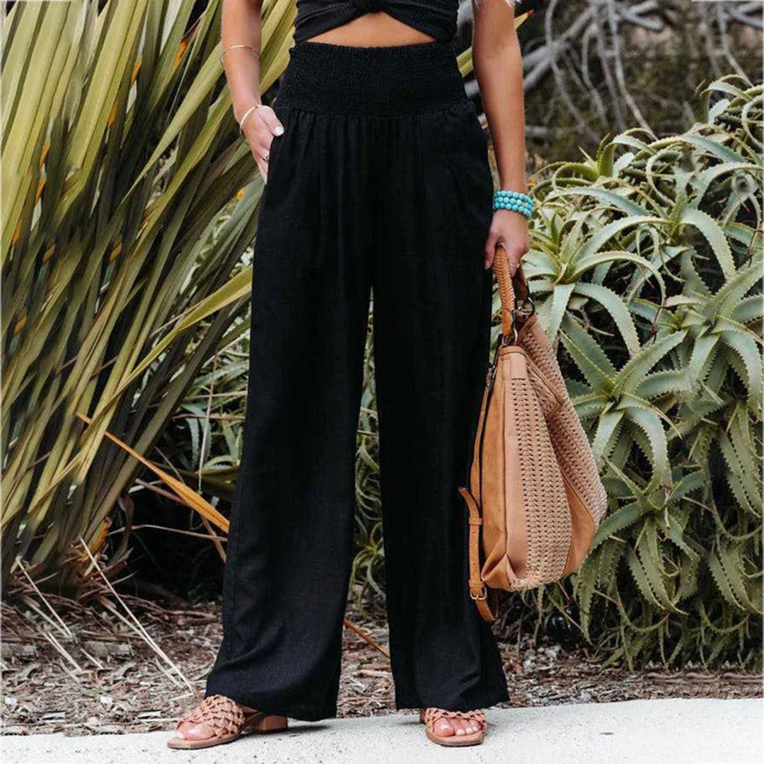 Léa – Pantalon en Lin Élastique, Liberté de Mouvement