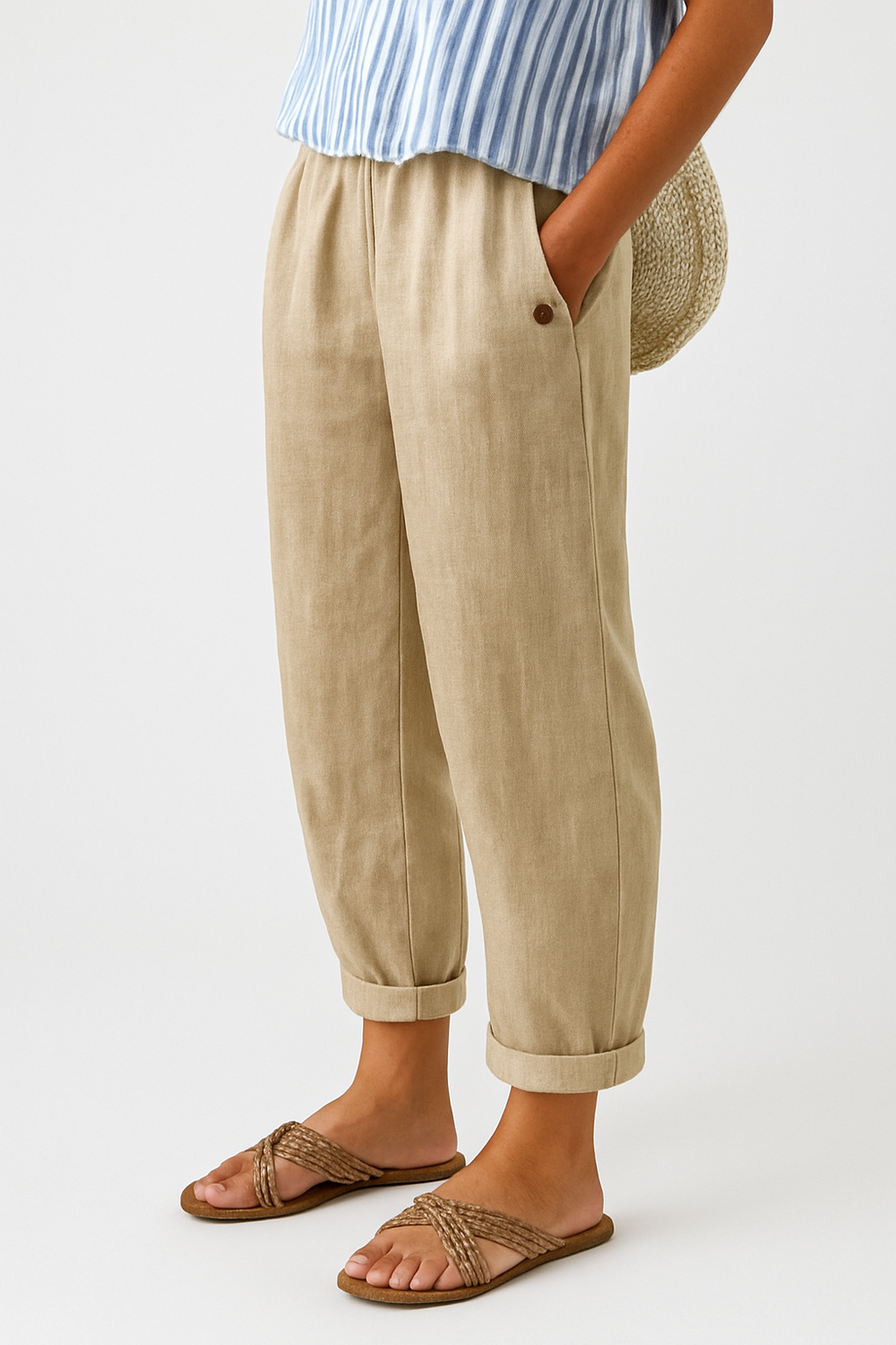 Effilé – Pantalon Fuselé en Mélange de Lin