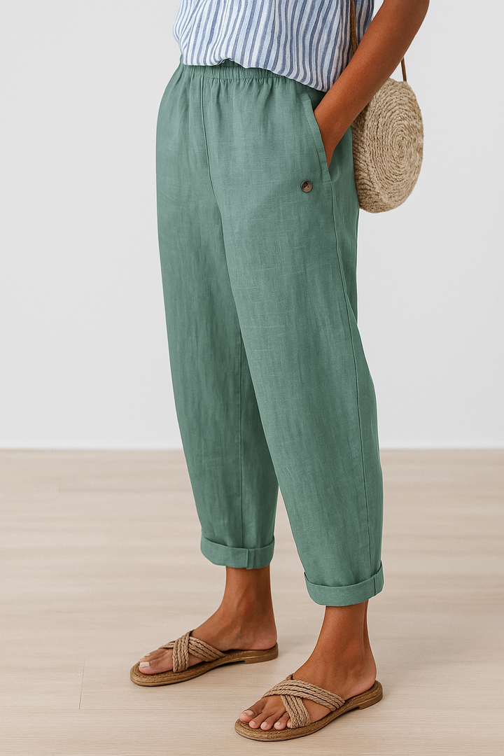 Effilé – Pantalon Fuselé en Mélange de Lin
