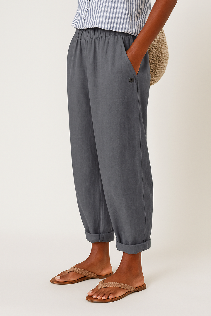 Effilé – Pantalon Fuselé en Mélange de Lin