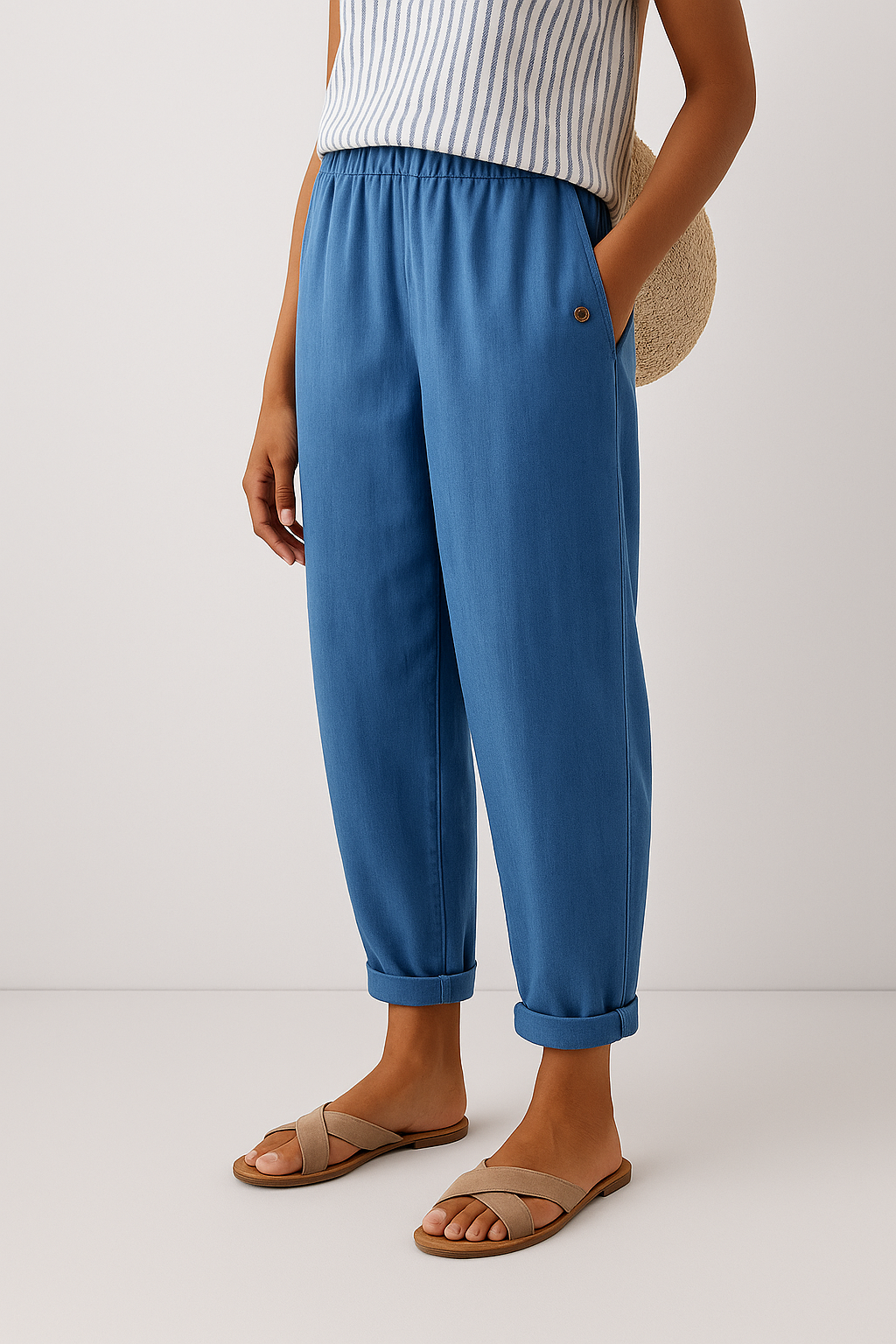 Effilé – Pantalon Fuselé en Mélange de Lin