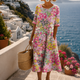 Fleur-de-Mai – Robe Midi Fleurie Élégante