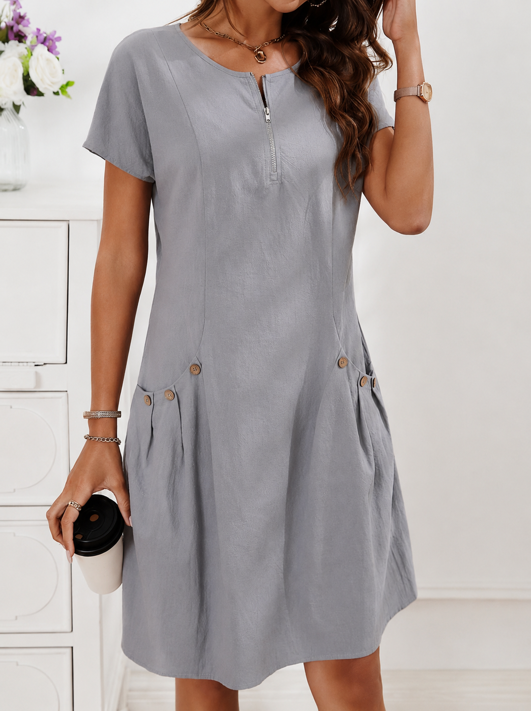 Naturelle – Robe en Mélange de Lin