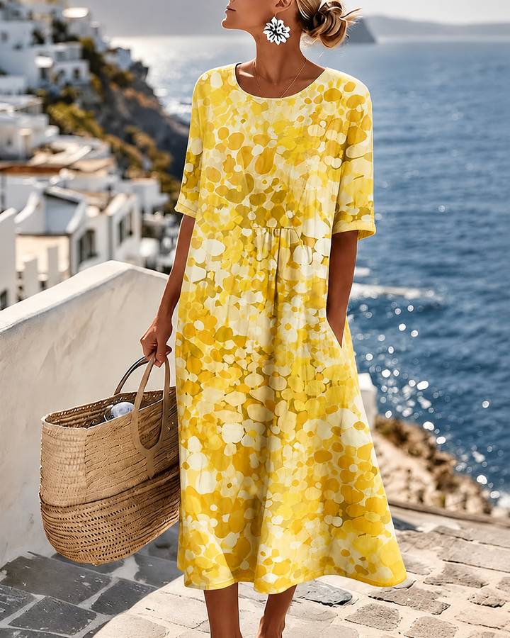 Fleur-de-Mai – Robe Midi Fleurie Élégante