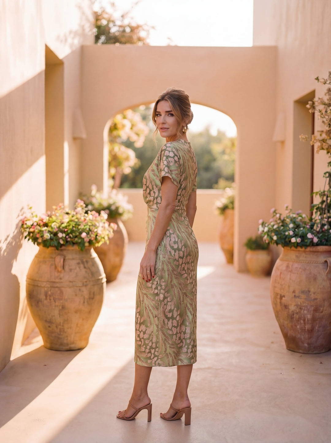 Cuivrée – Robe Midi Élégante