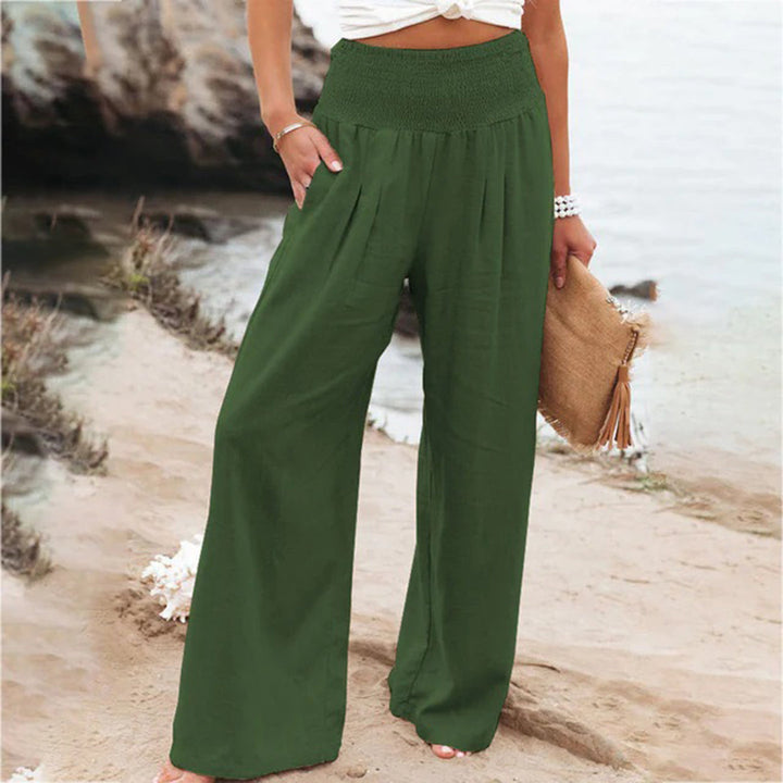 Léa – Pantalon en Lin Élastique, Liberté de Mouvement