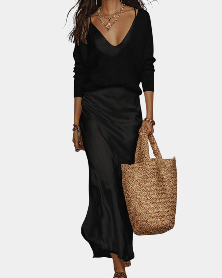 Satin Chemisier – Robe Satin Effet Chemisier