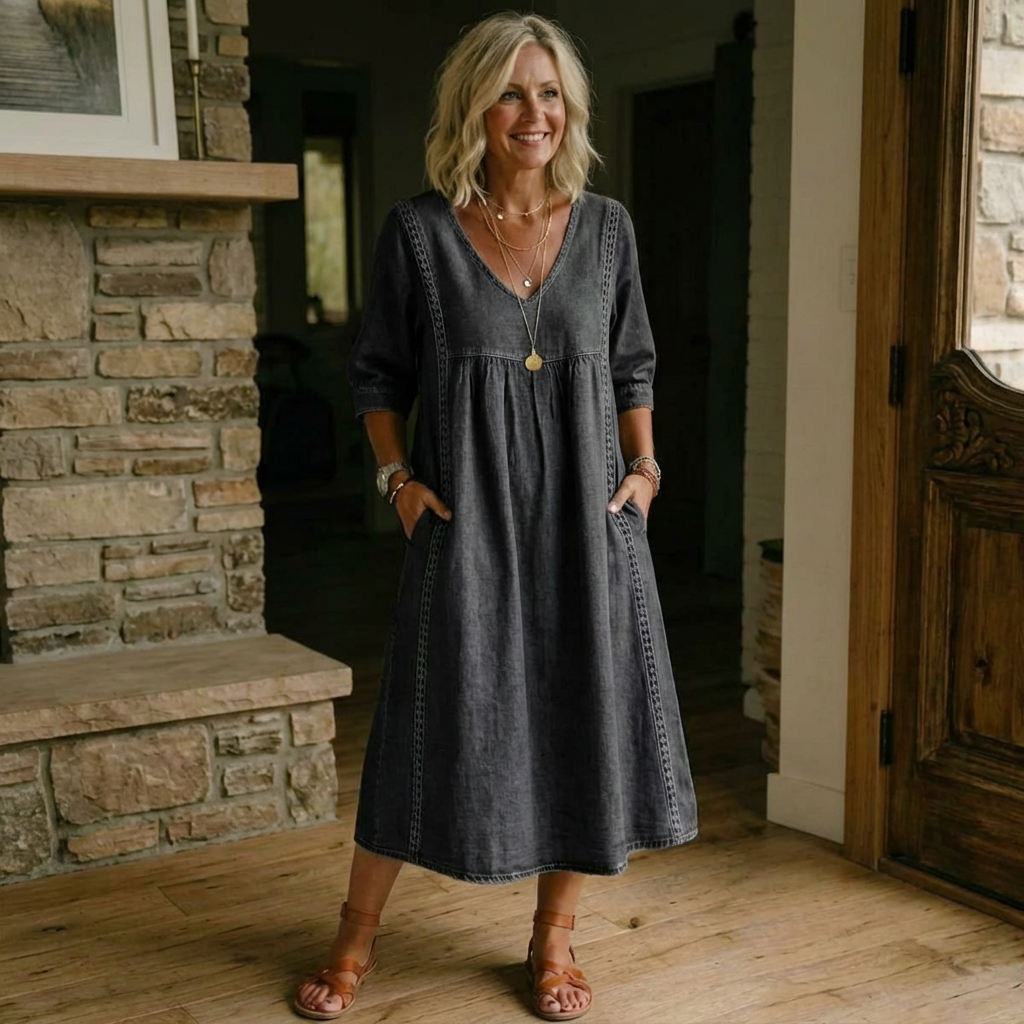 Denim Vintage Ample – Robe en Denim Vintage Ample