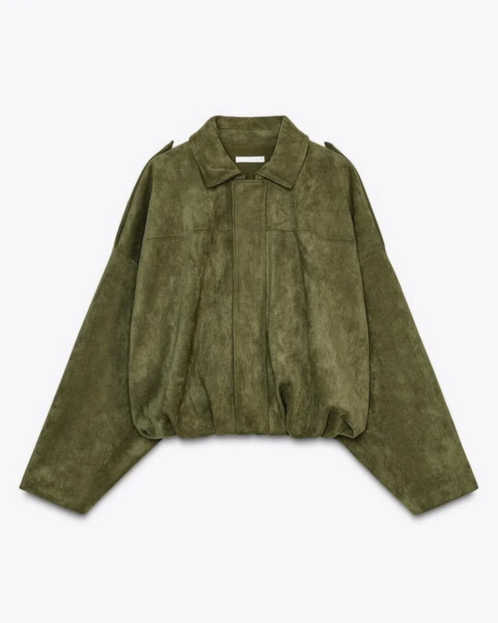 Ivy – Veste Suédine à Col Revers et Zip