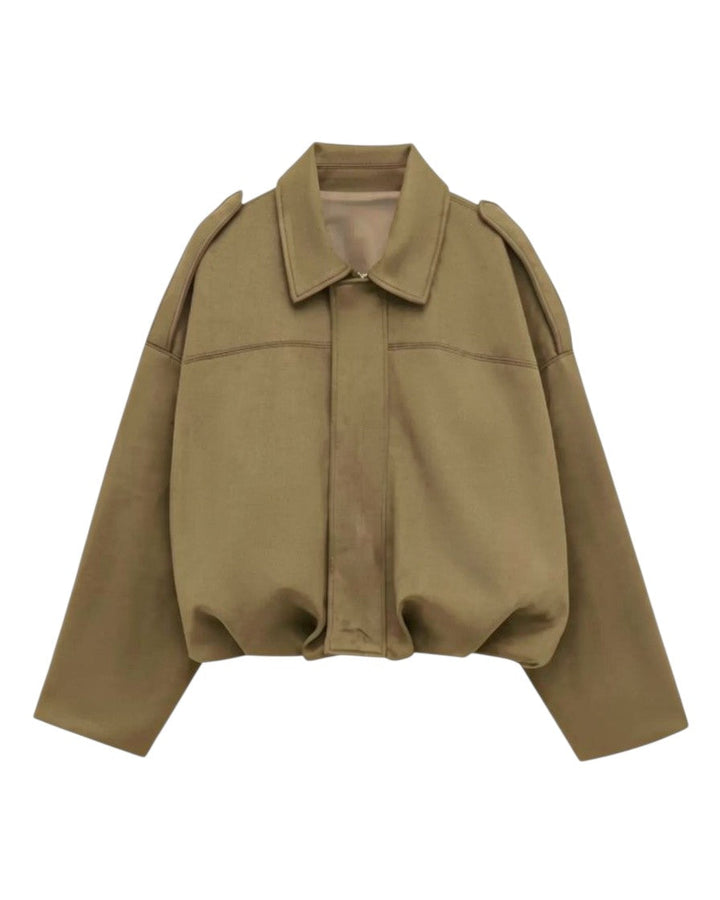 Ivy – Veste Suédine à Col Revers et Zip