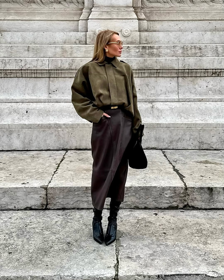 Ivy – Veste Suédine à Col Revers et Zip