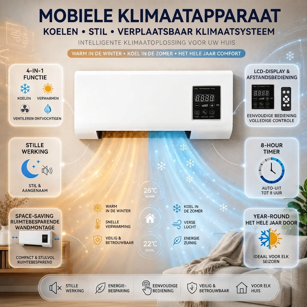 Climatiseur mural réversible avec écran LCD