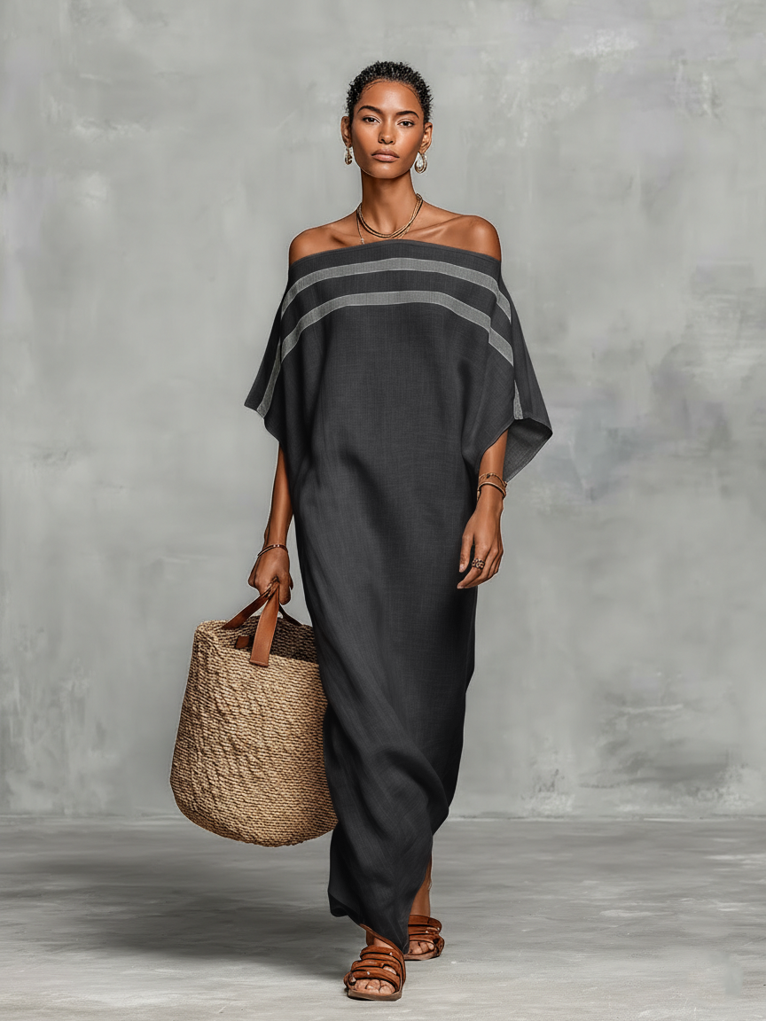Bérénice – Robe Maxi Épaules Dénudées