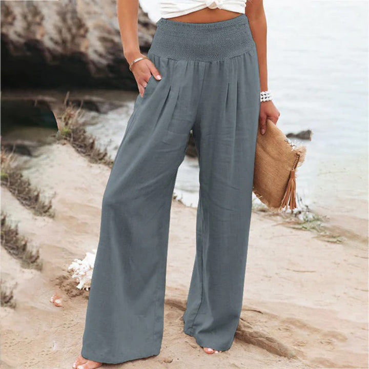 Léa – Pantalon en Lin Élastique, Liberté de Mouvement