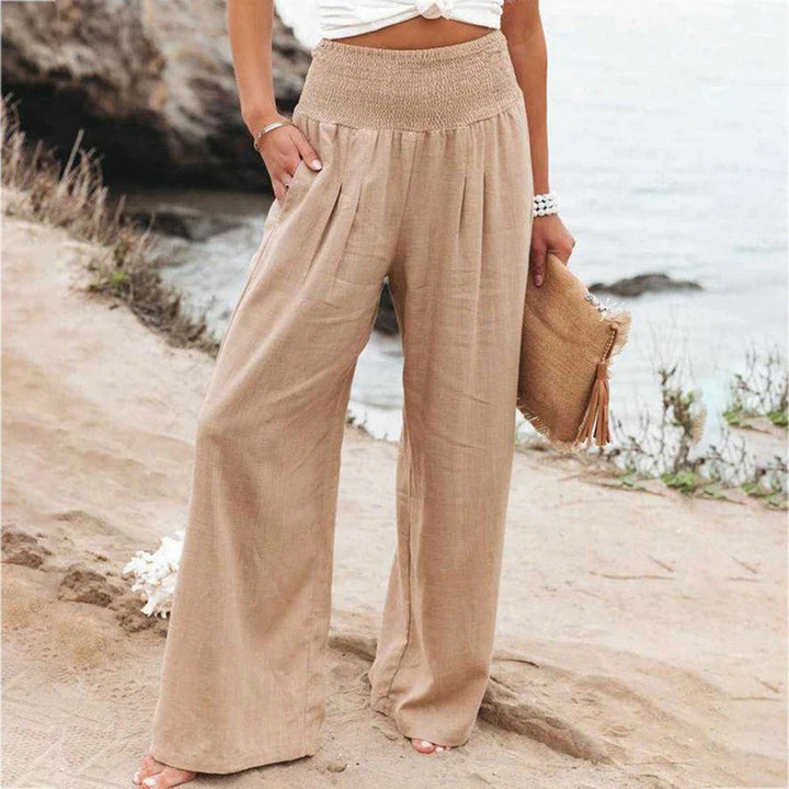 Léa – Pantalon en Lin Élastique, Liberté de Mouvement