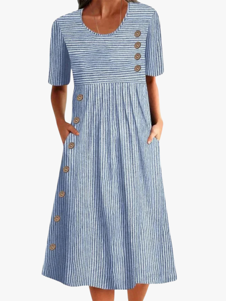 Rayures Midi – Robe Midi Rayée