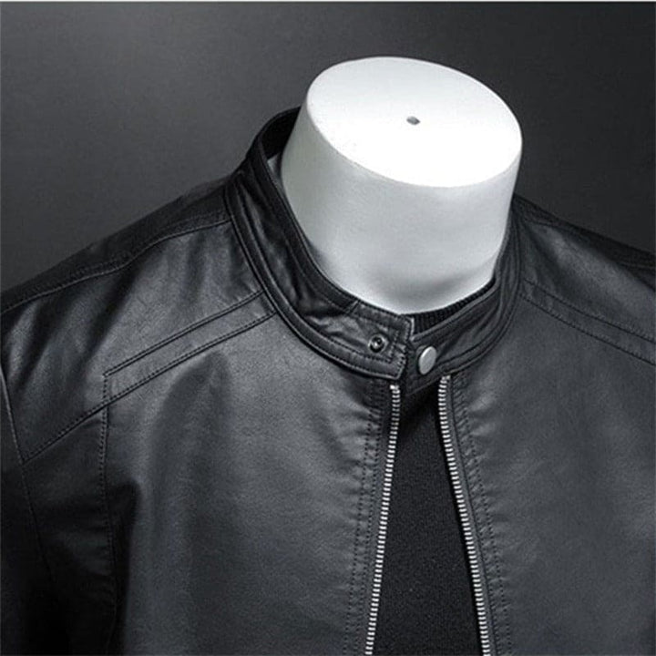 Bas – Veste en Cuir Noire Élégante Homme
