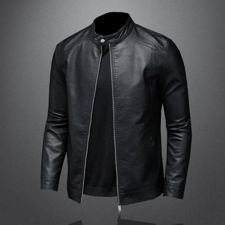 Bas – Veste en Cuir Noire Élégante Homme