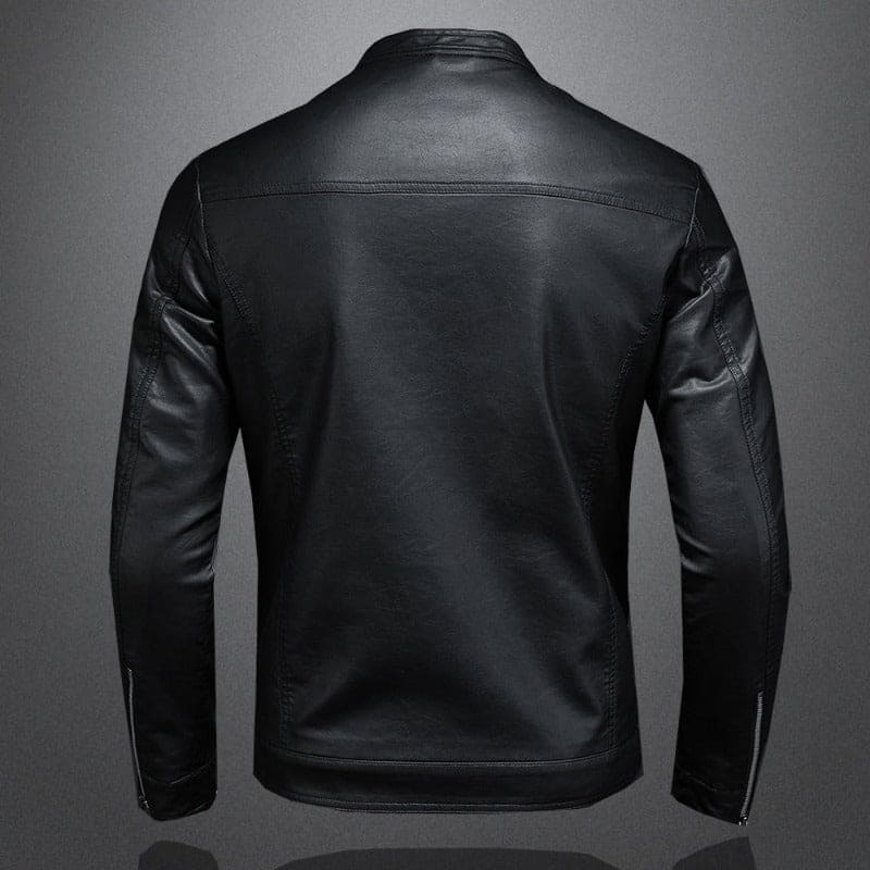 Bas – Veste en Cuir Noire Élégante Homme