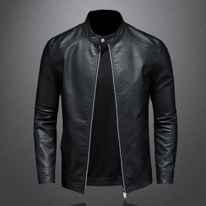 Bas – Veste en Cuir Noire Élégante Homme